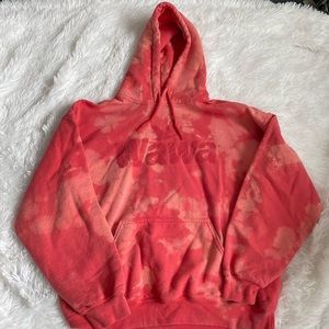 WaWa Bleach TieDye Sweatshirt Hoodie Red Size Adult Large
